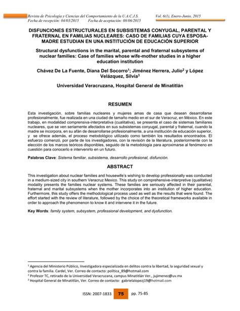 hermana yo soy plex|Disfunciones estructurales en subsistemas conyugal, parental y.